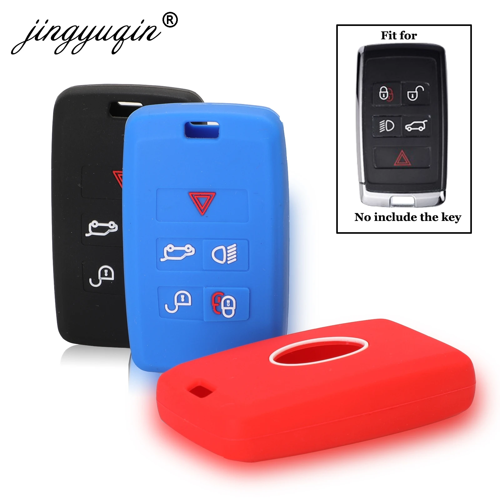 

5 Buttons Silicone Remote Key Case Fob Cover For Range Rover Velar For Land Rover Discovery 5 For Jaguar E-Pace