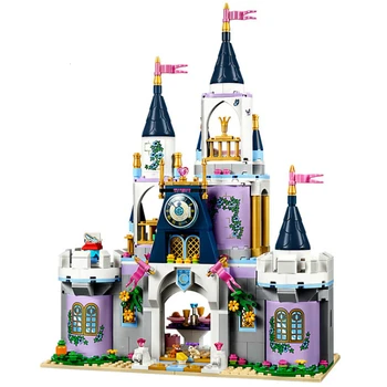 

Princess Dream Castle Princess Building Blocks Elsa Anna Cinderella Mermaid Ariel Belle Model Bricks Compatible Lepining