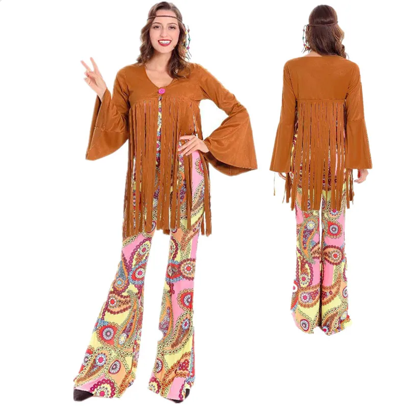 Mens The Hippie Hippy Costume 60s 1960s Groovy Retro Peace And Love Disco Outfit - Foto 11