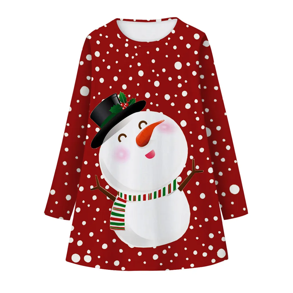 Christmas Dress Girl Baby Cartoon 3D Print Dress New Year Clothes Princess Winter Kids Dresses For Girls 10 11 12 Year Teen 19Nv