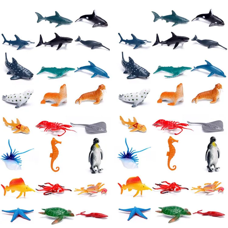 

Mini Small Model Ocean Animal Toys Underwater World Dolphin Shark Model Cake Power Strip Decorations And Ornaments