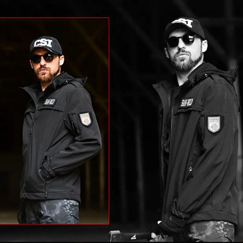 Тактическая куртка Sharkskin Softshell мужская пальто водонепроницаемая с капюшоном