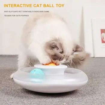 

Interactive Cat Ball Toy Anti-slip Safe Pet Cat Turntable Exerciser Game Toy For Cats Puppies Dropshipping