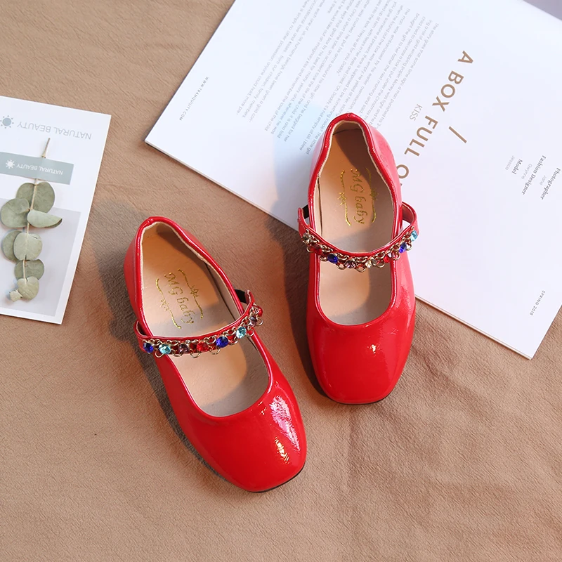 New Spring And Autumn Korean Girls Shoes Rhinestone Flat Princess shoes fashion Kids single shoes for Christmas