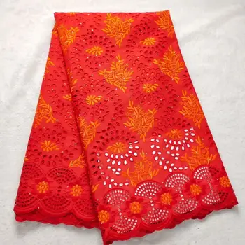 

5 yard Swiss lace fabric 2020 latest heavy beaded embroidery African cotton fabrics Swiss voile lace popular Dubai style