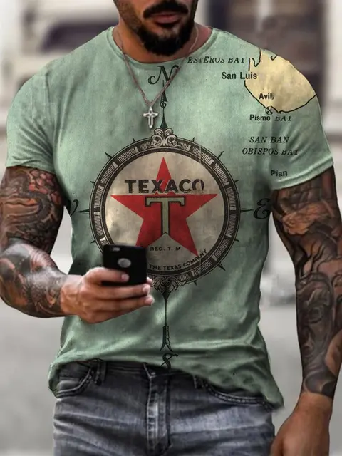 American T-shirt Summer Casual Top New Men's 3d Printed Short Sleeve Street Shirt Outdoor Loose Clothing Fashion Oversized T-shi 1