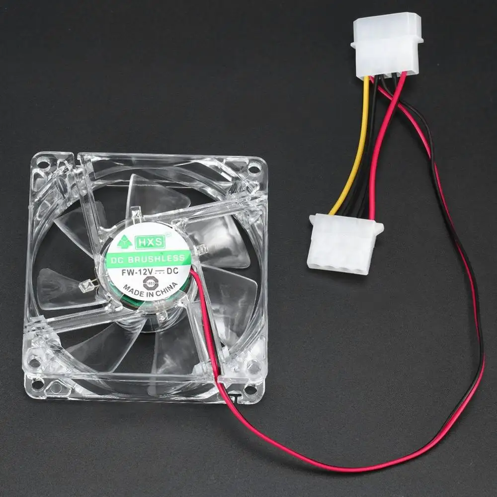 Computer Fan 4 LED 80mm 8025 8cm Silent PC Computer Case Cooler Cooling Fan Mod Blue and Colorful light In