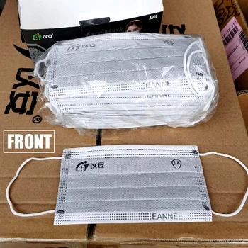 

10/50/100/400PCS Grey Boxed Mask Four-layer Activated Carbon Mask Dust-proof with Meltblown Cloth Disposable Mask Fast Delivery