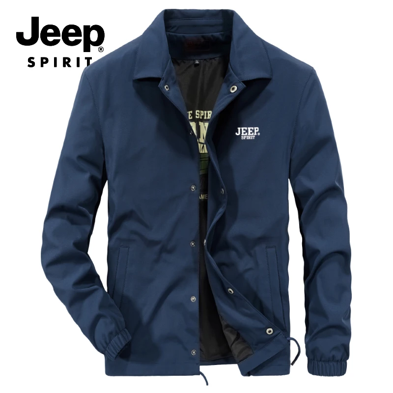 JEEP SPIRIT осенние куртки высокого качества быстросохнущие мужские куртки с отложным воротником, покрытые пуговицами пальто мужские ветровки куртки