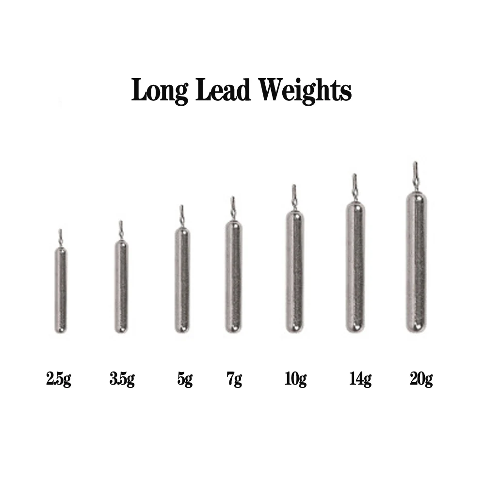 Cheap Sinkers For Sale 2.5g/3.5g/5g/7g/10g/14g/20g Pencil Lead Sea Fishing Weights Steel Worm China | Спорт и развлечения