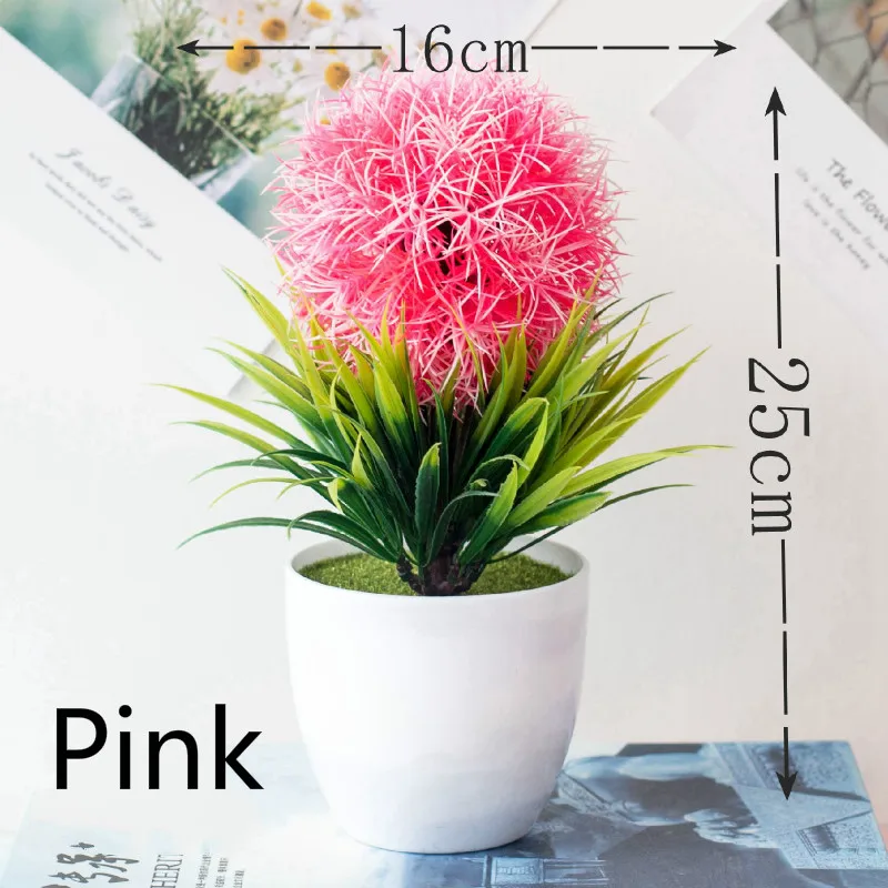 jinyucao pink Мульти Стиль Искусственные растения бонсай маленький горшок для дерева растения поддельные цветы украшения в горшках для украшения дома отель сад Декор - Цвет: jinyucao pink