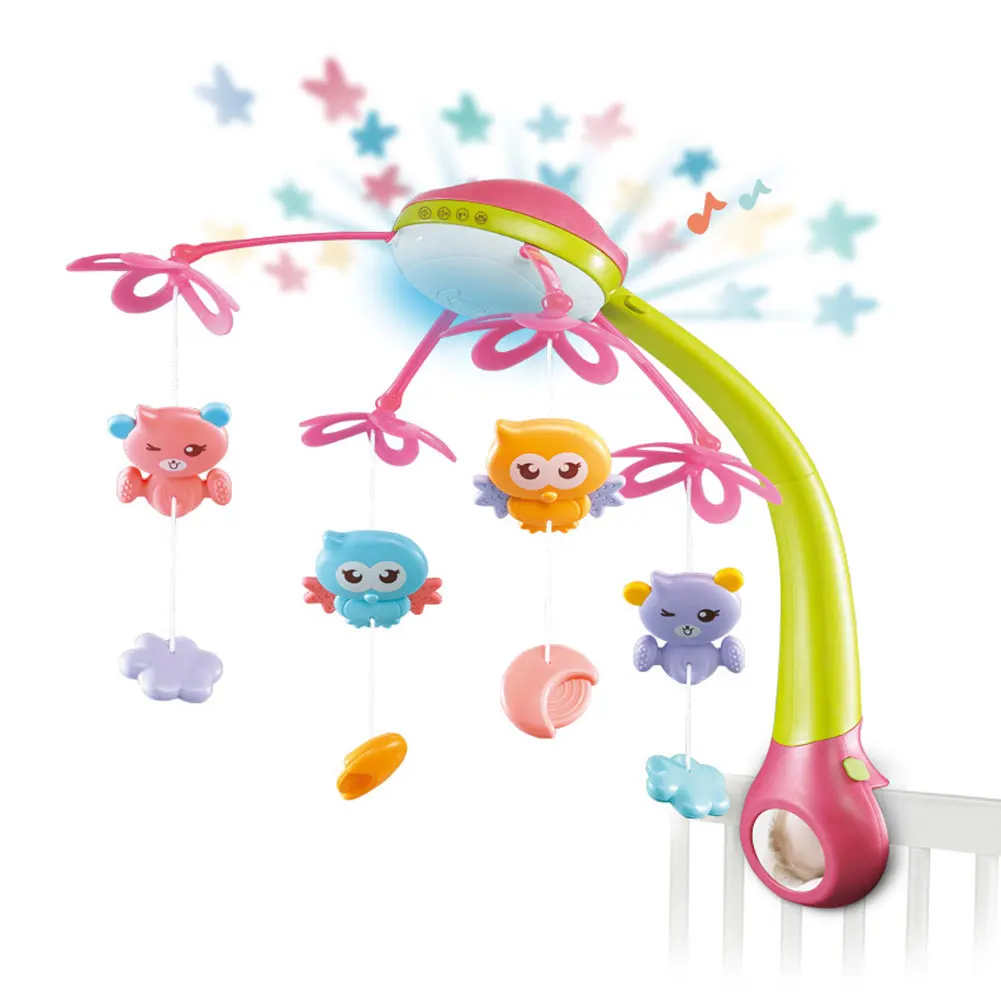 

Sleeping Rotating With Light Crib Bed Bell Cot Lullaby Mobile Musical Baby Toy Newborn Night Projection Nursery Remote Control