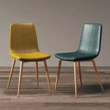 

Nordic Light Luxury Dining Chair Modern Simple Household Iron Leisure Stool Backrest Ins Net Red Backrest Chair Office Chair