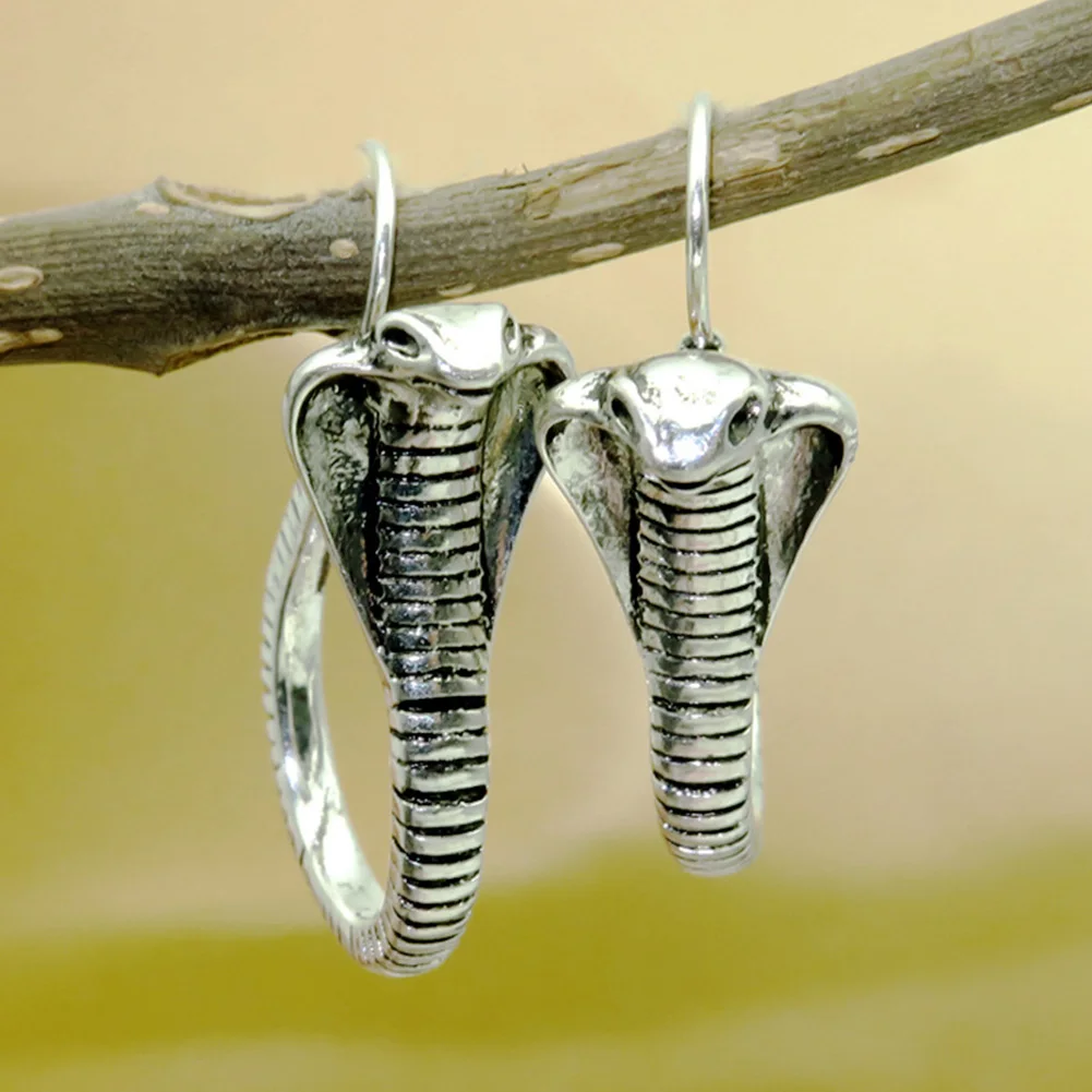 

Punk Dangle Earrings Vintage Design Geometric Snake Drop Earring Fashion Jewelry for Women Gift Hip Hop Cobra Funny Earrings