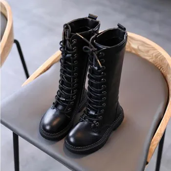 

Children's Winter Shoes Girls Boots Spring Winter Snow Boots Fashion Girls High Boot New Big Girls Leather Shoes Winter boots