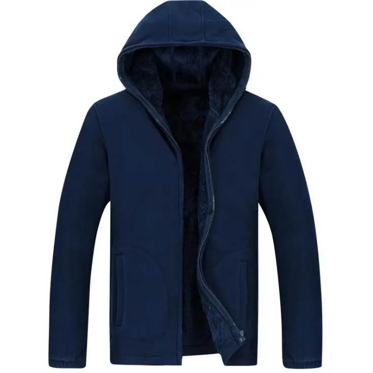 Blue 8XL, большой размер, Мужские Зимние флисовые куртки, плюс бархат, утолщенный, теплый, анти-пиллинг, куртка с капюшоном, для пешего туризма, лыжного спорта, пальто - Цвет: Blue