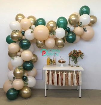 

1set Rose Gold Green Peach Pastel Balloons Garland Arch Kit Confetti Birthday Wedding Baby Shower Anniversary Party Decoration