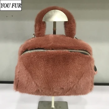 

2020 New Arrival Luxury Girls Real Mink Fur Handbags Women Fashion Natural Fur Shoulder Bag Winter Lady Real Fur Crossbody Bags