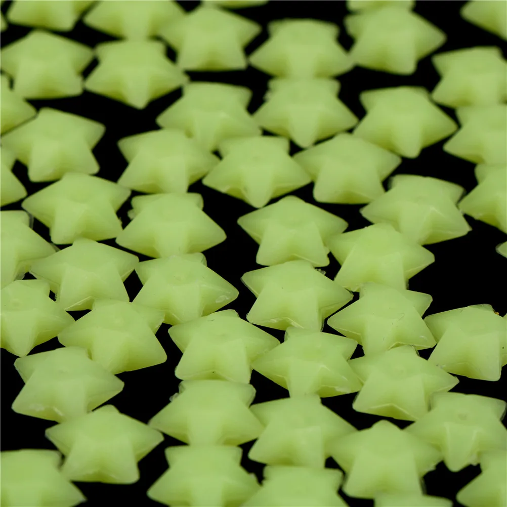 200pcs 3D Stars Glow In Dark Luminous Fluorescent Plastic Wall Sticker Home Decor Decal Wallpaper Decor Special Festival