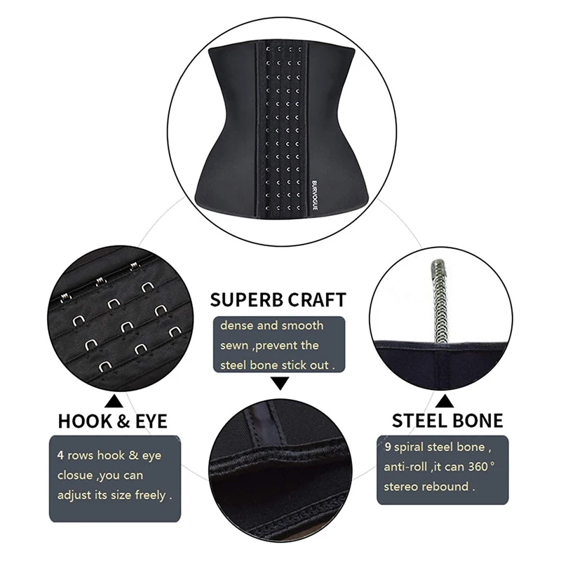 Women's 4 Hooks Latex Waist Trainer for Weight Loss