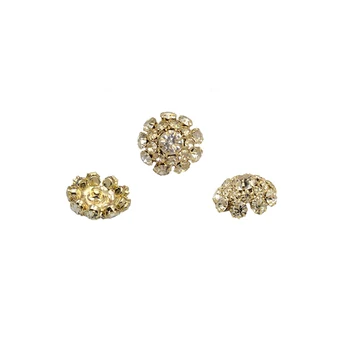 

Gold shoes Applique for clothes/bag/shoes Gems, kids women Garments Accessory Colorful Crystal flower rhinestone applique