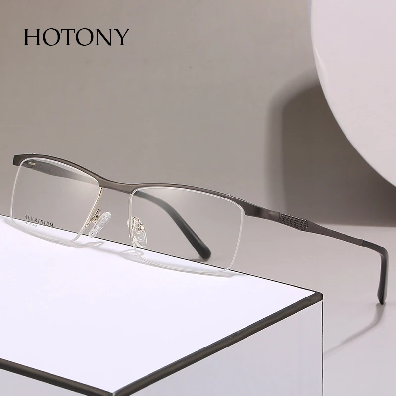 

New Arrival Alloy Glasses Frame Semi Rimless Eyeglasses with Prescription Eyewear Optical Frame Spectacles for Business Style