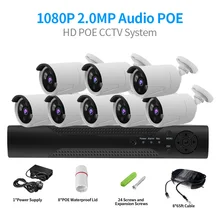 CCTV System 4CH 2MP POE NVR 1080P POE IP Camera IR Night Vision Motion Detection Security Surveillance System a vision based motion capture system