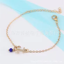 Европейский и американский ножной браслет, популярный пляжный лодочный браслет с якорем, аксессуар из акрилового кристаллического сплава, украшения для ног