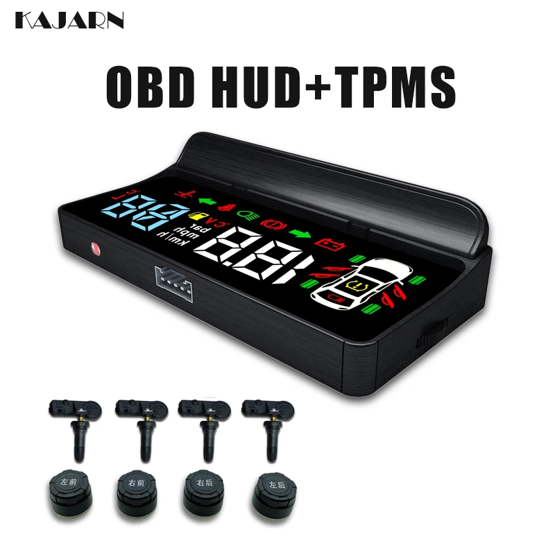 HUD TPMS Head Up Display Special car electronics obd display heads up car display Speed Water temperature Gear 4 sensor T1 HUD TPMS Head Up Display Special car electronics obd display heads up car display Speed Water temperature Gear 4 sensor T1
