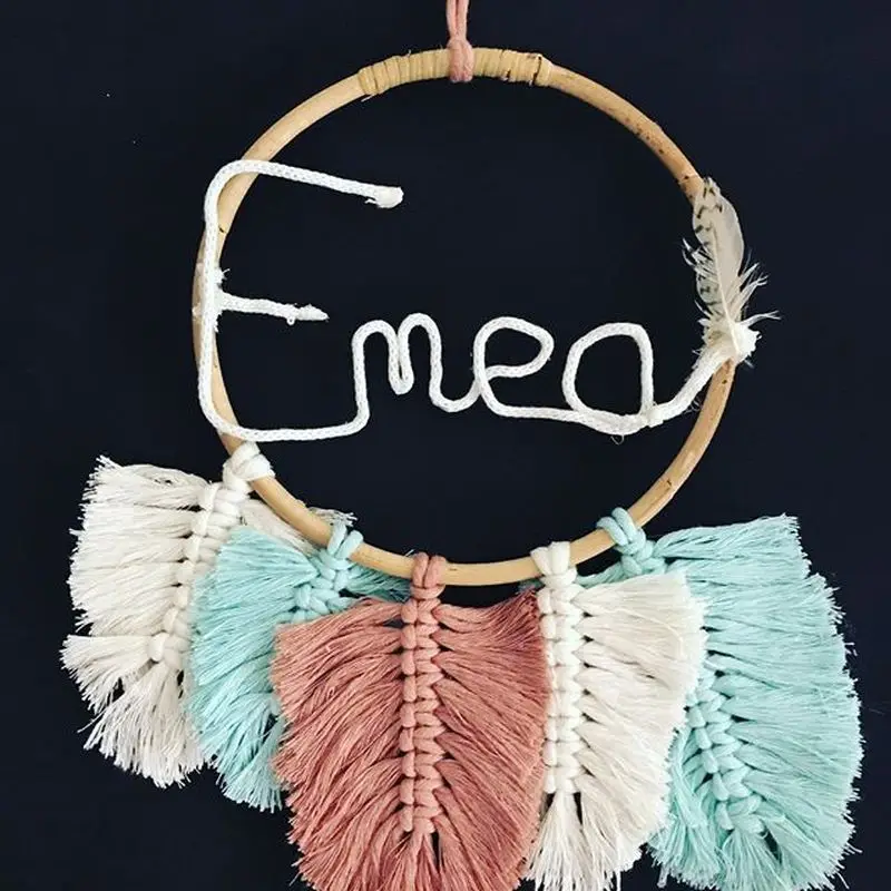 

Nordic Style Weaving Hanging Ornaments Crafts Dream Catcher Theme Home Decoration Artstic Phere Children's Room Decoration Craft