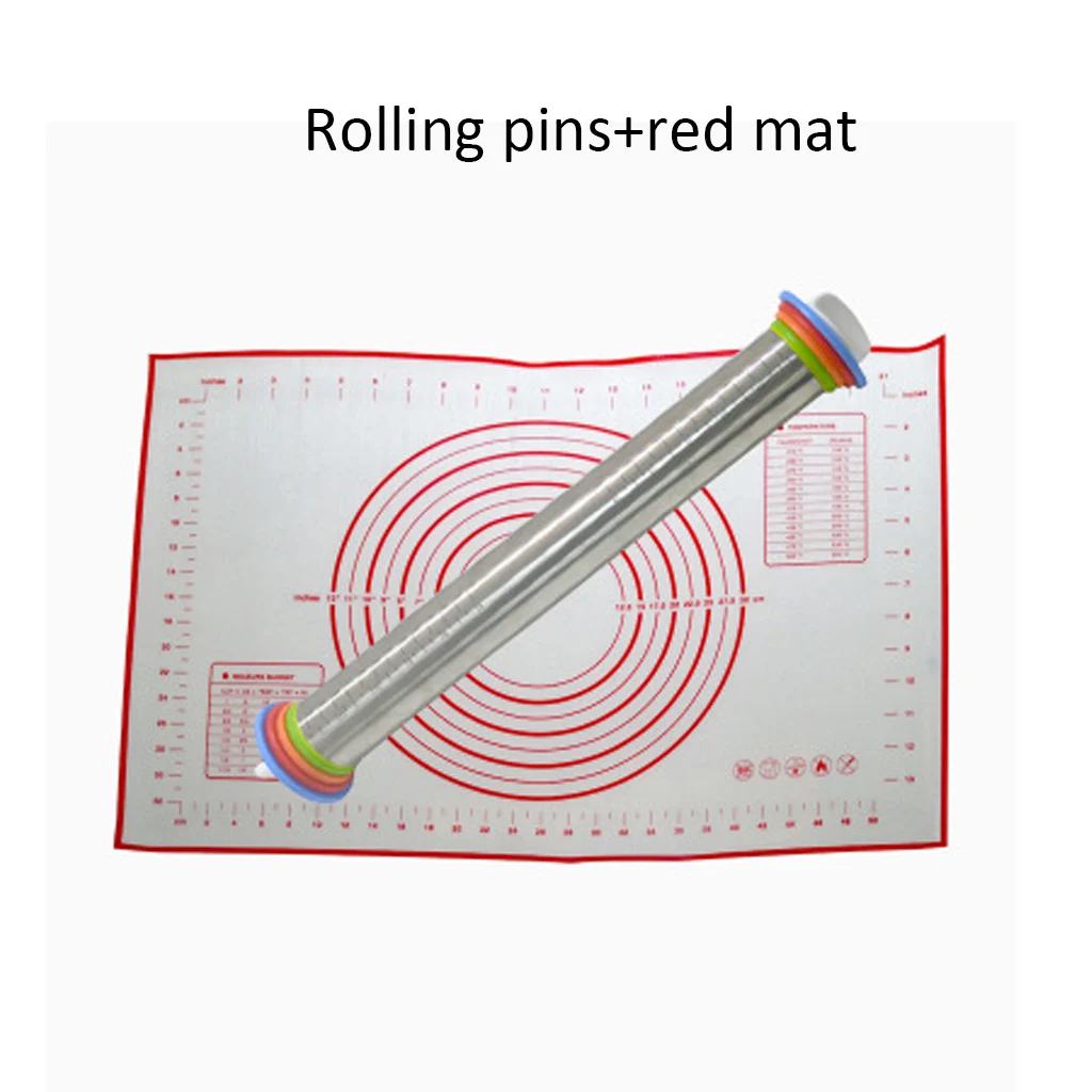 Rolling pins mat2 Регулируемая Скалка с тестом коврик для помадки, пирога, печенья толщина легко чистить нержавеющая сталь Скалка Декор Инструменты для выпечки - Цвет: Rolling pins mat2