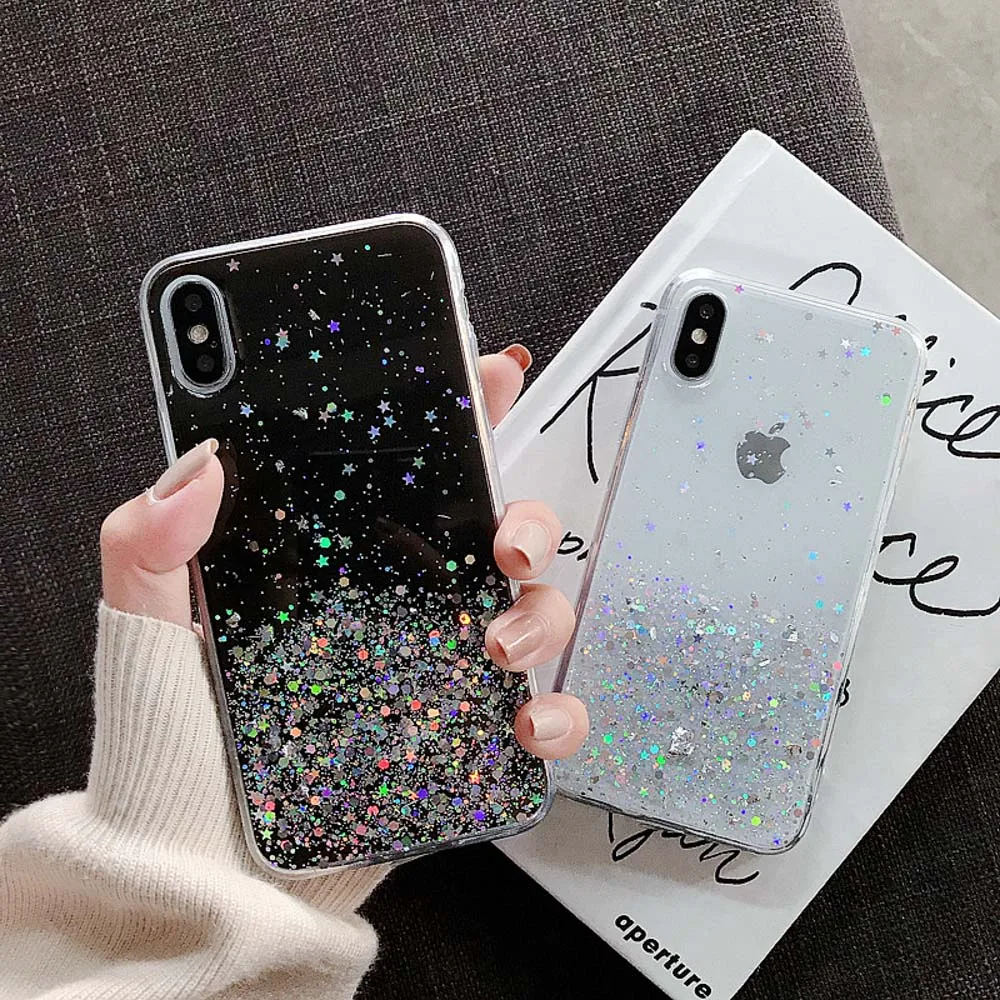 Эпоксидный чехол для iPhone 11 чехлы с блестками бампер SE 2020 7 8 XR XS Max X 6s 6 Plus Pro