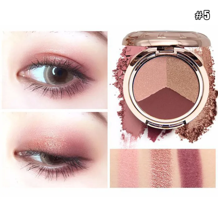 3 Colors Matte Glitter Eyeshadow Palette Eye Shadow Powder Pigment Makeup Tool LVS88