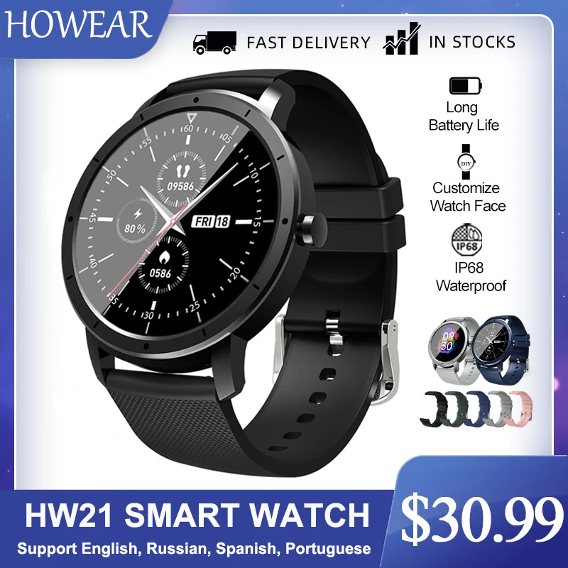 Смарт браслет HOWEAR HW21 IP68 Bluetooth монитор сна фитнес трекер пульсометр часы для