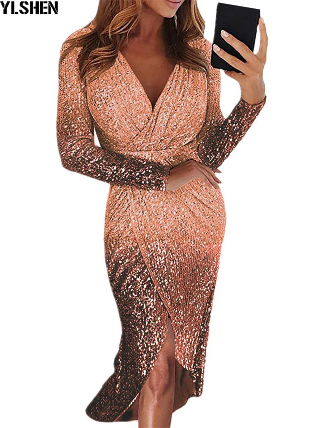 African dresses for women New hot selling popular Colorful bronzing Women party long dress v-neck younger girl long dress 06