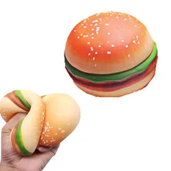 Simulação hamburger falso complicado descompressão squishy stress reliever brinquedos engraçado presente brincadeira anti stress brinquedos fidget