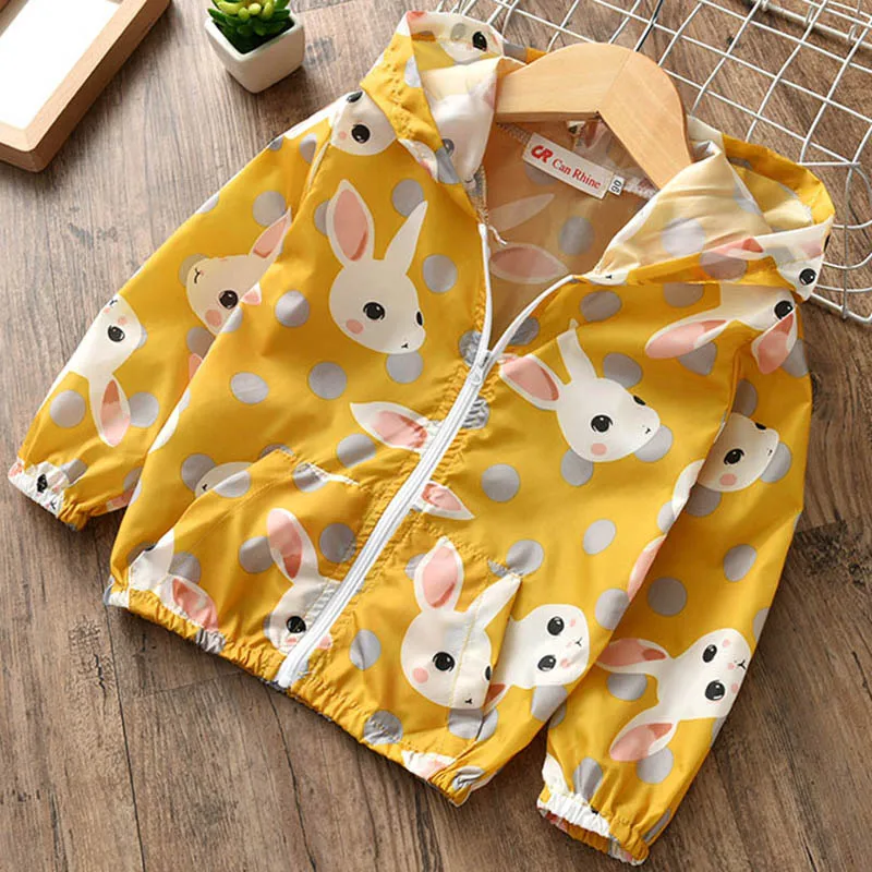 Air condition coat Радужное пальто с капюшоном и единорогом Детская куртка-дождевик для девочек, детская одежда Весенняя детская верхняя одежда с длинными рукавами и принтом топы для детей возрастом от 2 до 7 лет - Цвет: Air condition coat