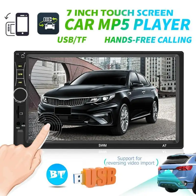 2019 SWM A7 двойной 2 DIN автомобильный стерео 7 дюймов сенсорный экран Экран Bluetooth AUX U