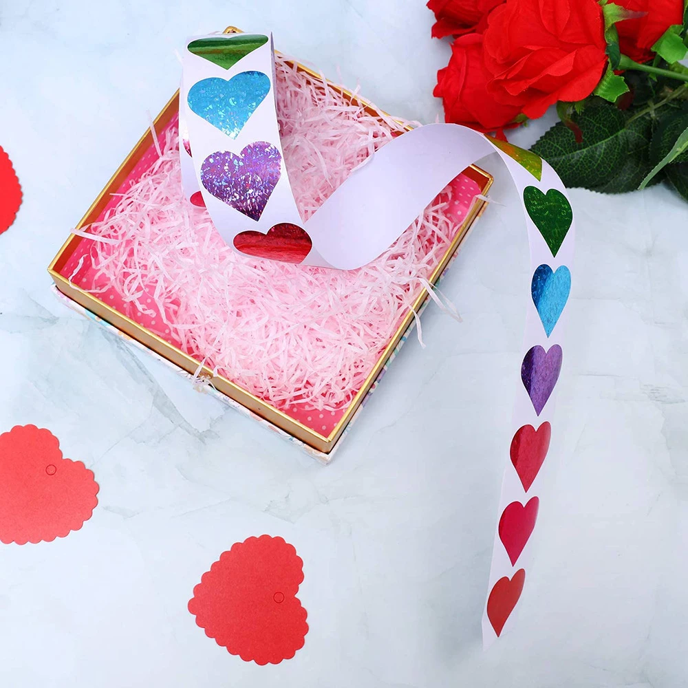 Packaging Stickers 50-500pcs Red Heart Shape Labels Valentine's Day Paper Packaging Sticker Candy Dragee Bag Gift Box Packing Bag Wedding packaging stickers gift box stickers decorative labels stickers alphabet label stickers paper stickers adhesive stickers