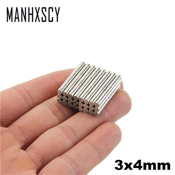 

50pcs Neodymium N35 Dia 3mm X 4mm Strong Magnets Tiny Disc NdFeB Rare Earth For Crafts Models Fridge Sticking magnet 3x4mm