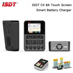 Оригинальный ISDT C4 8A сенсорный экран интеллектуальное зарядное устройство с USB выходом для 18650 26650 AA батареи