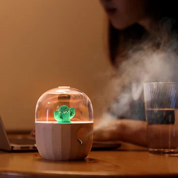 

200ML Humidifier USB Air Diffuser Cute Pet Aroma Mist Maker Fogger Car Air Freshener Purifier For Office With Led Night Lights