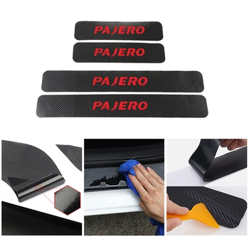 

Car Scuff Plate Door Sill Panel Protector Stickers FOR Mitsubishi Pajero High Quality Car Styling 4PCS
