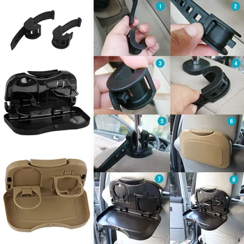 

LEEPEE Car Accessories Floding Car Back Seat Table Car Auto Drink Food Cup Table Tray Holder Stand Desk Auto Car Cup Holder