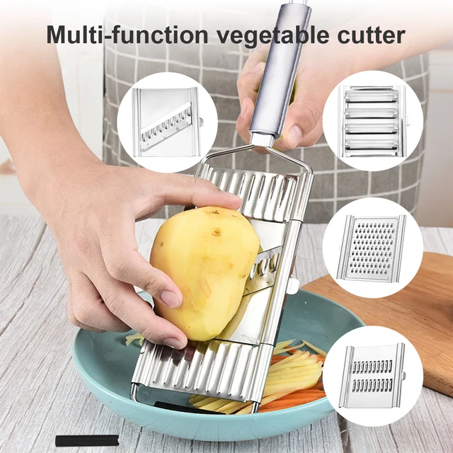 1pc Multifunctional Vegetable Cutter, Stainless Steel Fruit Slicer Grater,  Kitchen Accessories