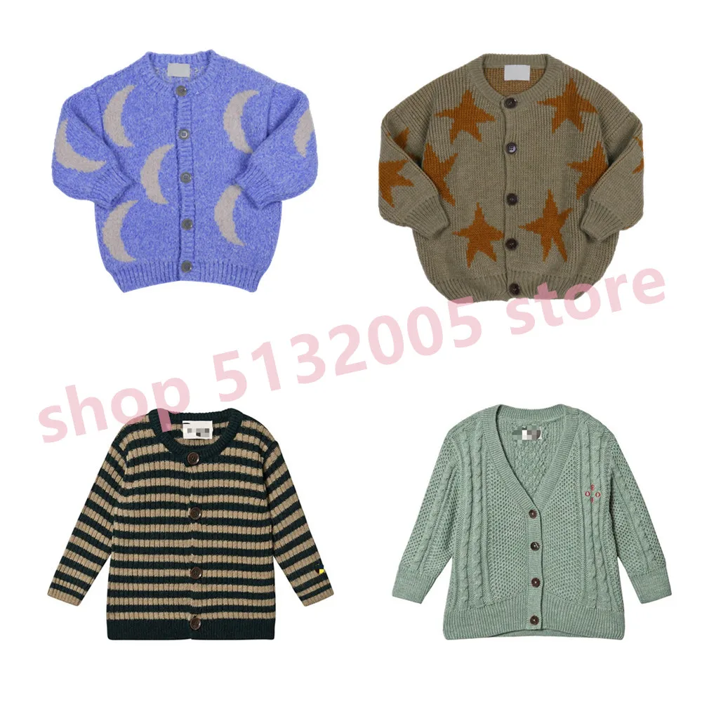 Baratos En STOCK 2019 BC niños Otoño e Invierno nueva ropa para niños suéter Rebeca estrellas Luna rayas suéter para niños