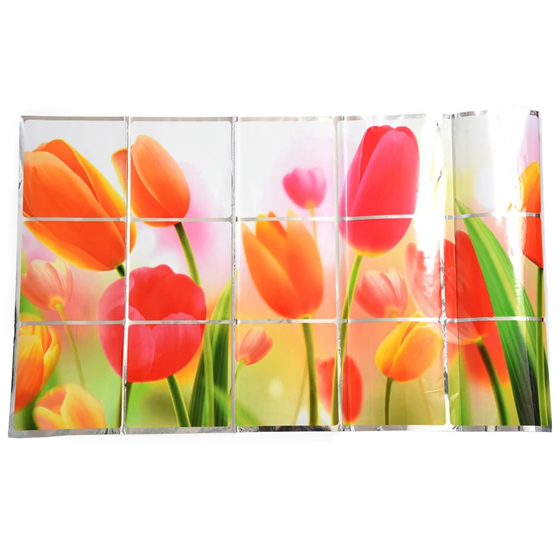 

Romantic Tulips Wall Decals for Kitchen Grease Oil Proof Stickers 73*45cm