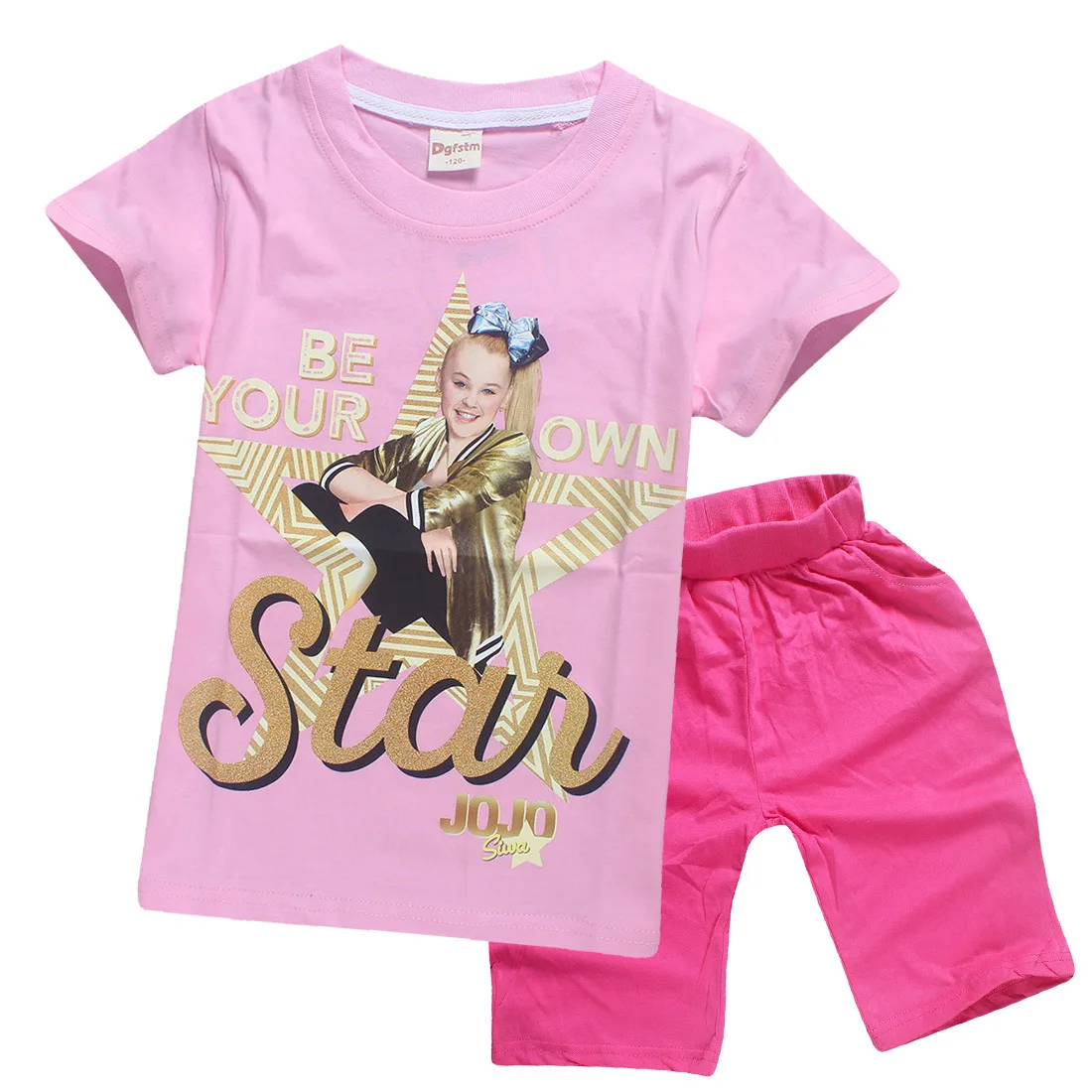 JOJO SIWA/розовые детские футболки хлопковые футболки для маленьких девочек комплекты с короткими рукавами для мальчиков и девочек футболки Одежда для девочек 10-12 лет - Цвет: S8361-pink