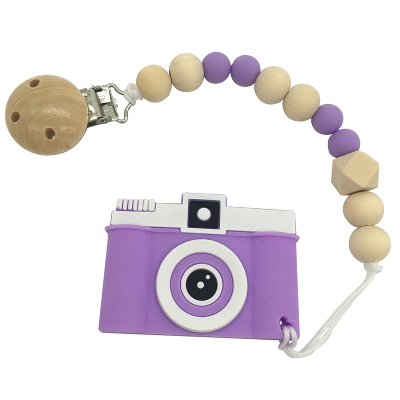

Baby Silicone Teethers Food Grade BPA Free Teething Toy Rodent Camera Baby Ring Teether DIY Chain Teething Necklace for Kids