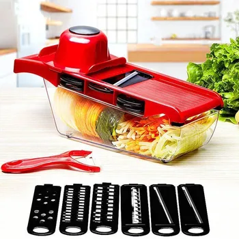 

Vegetable Cutter With Steel Blade Mandoline Slicer Potato Peeler Carrot Cheese Grater Kitchen Peeling Accessories Tool